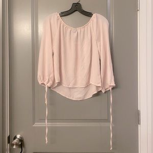 Blush Pink Off-The-Shoulder Blouse